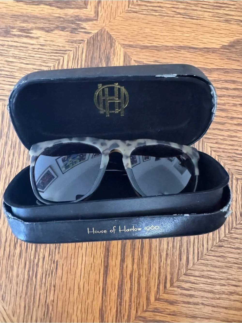 House of Harlow Tortoise Vintage Sunglasses with Skull Accent